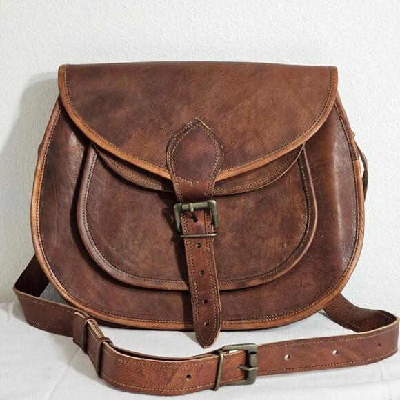 Handbags - Satchel and Fable Handmade Women Vintage Style Genuine Lux Leather Shoulder Bag